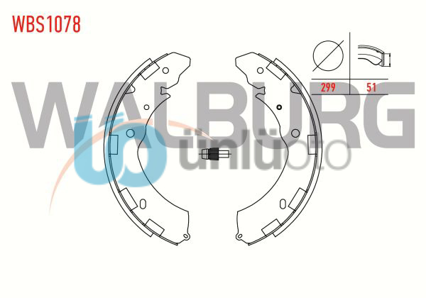 FREN PABUC BALATA ARKA MITSUBISHI L200 (KBT,KAT) 2.5 D 299X51 mm 2005-/ ISUZU D-