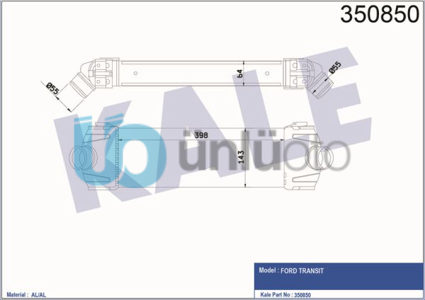 TURBO INTERCOOLER  RADYATORU TRANSIT V347 2,2TDCI / 2,4TDCI 0614