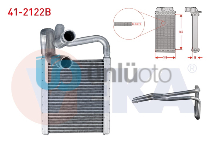 KALORIFER RADYATORU BRAZING (5.5mm fin) HYUNDAI I20 1.4 CRDI 2008-2015