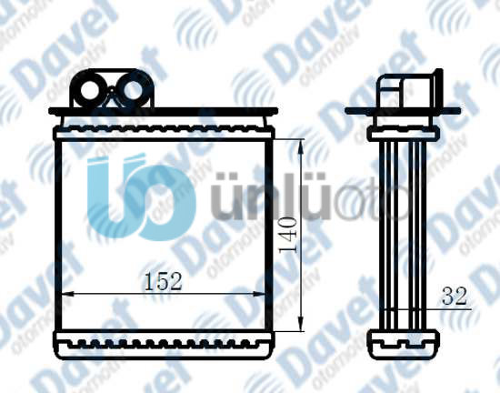KALORIFER RADYATORU BRAZING SPRINTER 06- VW CRAFTER 06- 140X152X32 AT/MT SANZU
