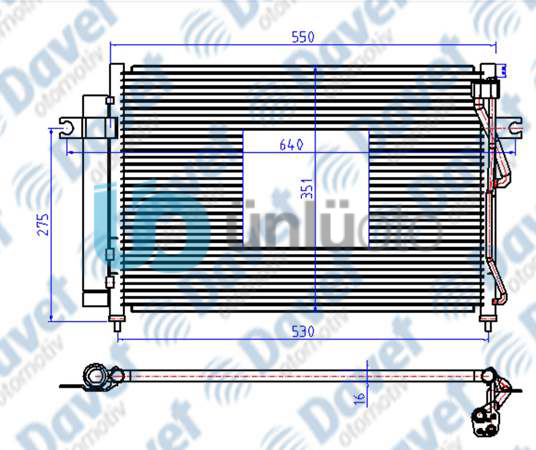 KLIMA RADYATORU KONDENSER BRAZING GETZ 1.5 CRDI 02- 550X350X16 AT/MT SANZUMAN