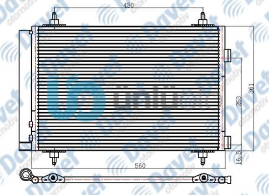KLIMA RADYATORU KONDENSER BRAZING P307 1.4-1.6 04- 570X359X16 AT/MT SANZUMAN