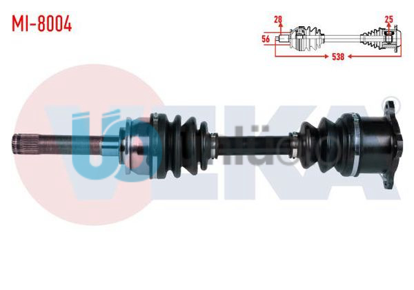 KOMPLE AKS ON SAG MITSUBISHI L 200 (K7T,K6T) 2.5 TD 4X4 UZUNLUK 537,5mm 1996-200
