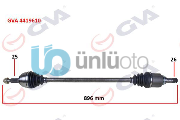 KOMPLE AKS SAĞ DACIA DOKKER 1221 LODGY 1221 1.5dCi 1.6 896mm