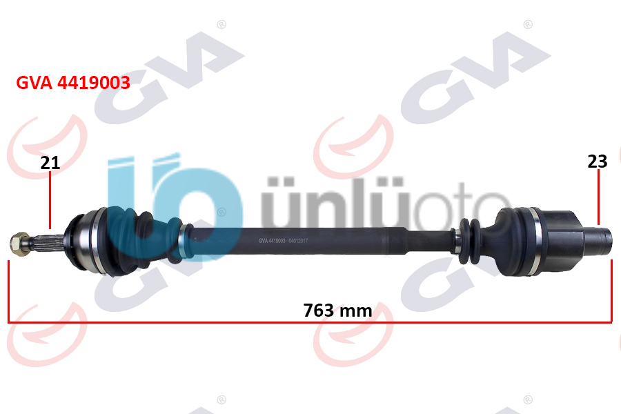 KOMPLE AKS SAĞ DACIA LOGAN 06 SANDERO 08 1.4-1.6 763mm BENZİNLİ