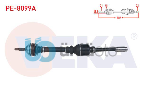 KOMPLE AKS SAG ON ABSLI 48 DIS UZUNLUK 807mm PEUGEOT 206 1.4i 16v A-T (SNZ.AL4 2