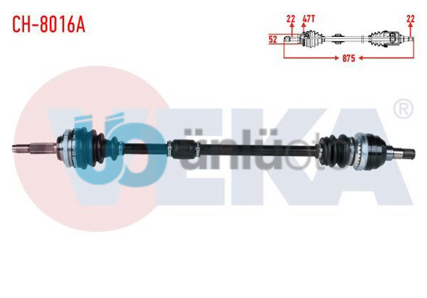 KOMPLE AKS SAG ON CHEVROLET AVEO (T250) 1.2 16v DOCH ABSLI 47 DIS M-T UZUNLUK 87