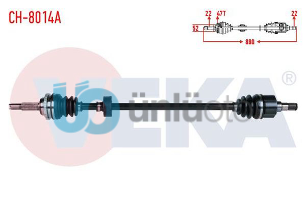 KOMPLE AKS SAG ON CHEVROLET AVEO (T250) 1.2 8v SOCH ABSLI 47 DIS M-T UZUNLUK 880