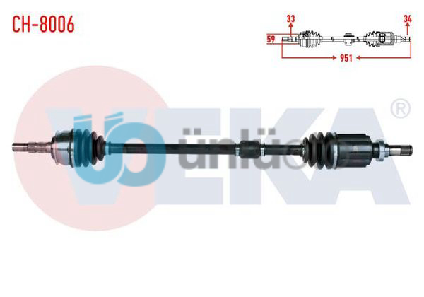 KOMPLE AKS SAG ON CHEVROLET CRUZE (J300) 1.6 A-T UZUNLUK 951mm 2009-2014