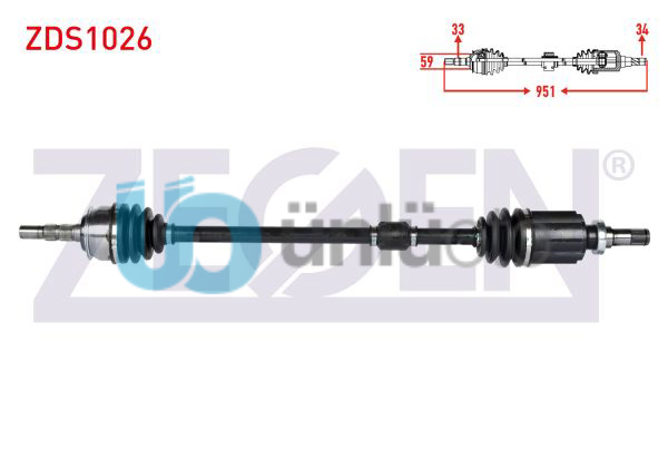 KOMPLE AKS SAG ON CHEVROLET CRUZE (J300) 1.6 A-T UZUNLUK 951mm 2009-2014