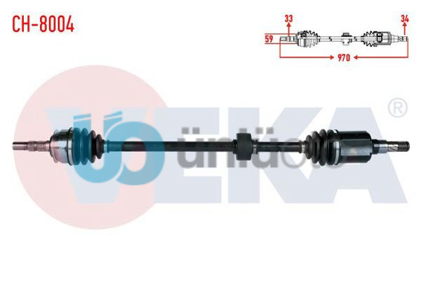 KOMPLE AKS SAG ON CHEVROLET CRUZE (J300) 1.6 M-T UZUNLUK 970mm 2009-2014