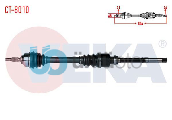 KOMPLE AKS SAG ON CITROEN C3 (FC) 1.4 HDI BE SANZIMAN M-T UZUNLUK 854mm 2002-200