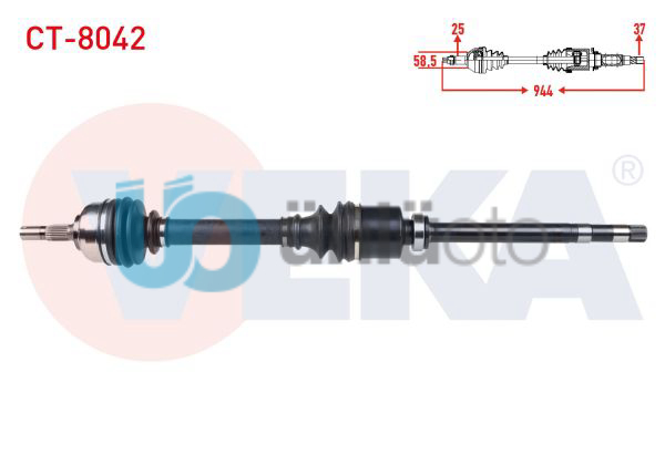 KOMPLE AKS SAG ON CITROEN C5 I (DC) 2.0 HDI M-T UZUNLUK 944mm 2001-2004