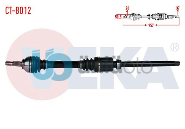 KOMPLE AKS SAG ON CITROEN C5 III (RD) 2.0 HDI A-T UZUNLUK 957mm 2008-2015