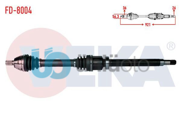 KOMPLE AKS SAG ON FORD FOCUS II (DA) 1.6 TDCI  UZUNLUK 921mm 2004-2011