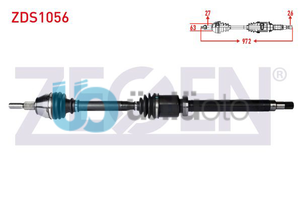 KOMPLE AKS SAG ON FORD FOCUS III 1.6 TDCI M-T  UZUNLUK 972mm 2011-2015