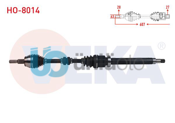 KOMPLE AKS SAG ON HONDA CIVIC X (FC) 1.5 RS A-T UZUNLUK 607 mm 2016-