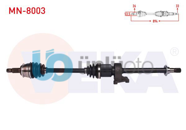 KOMPLE AKS SAG ON MINI COOPER (R50,R53) 1.6 A-T UZUNLUK 894 mm 2001-2006