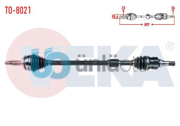 KOMPLE AKS SAG ON TOYOTA YARIS (P9) 1.4 D-4D UZUNLUK 897mm 2006-2010