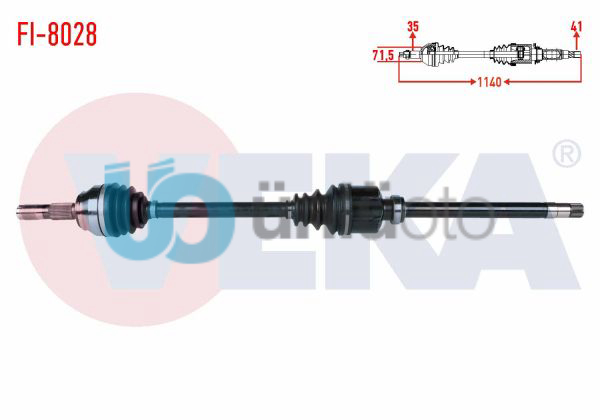 KOMPLE AKS SAG ON UZUNLUK 1140mm FIAT DUCATO (250) 2.3 MJT 2006-2014 / PEUGEOT B