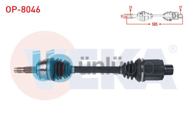 KOMPLE AKS SAG ON UZUNLUK 585mm OPEL MOKKA 1.4 M-T 2012- / CHEVROLET TRAX 1.4 M-