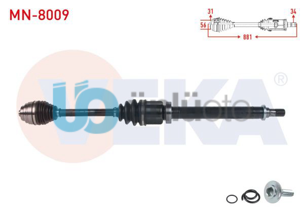KOMPLE AKS SAG ON UZUNLUK 881mm MINI COOPER ( F55-F56 ) 1.5 M-T 6 VITES 2013-