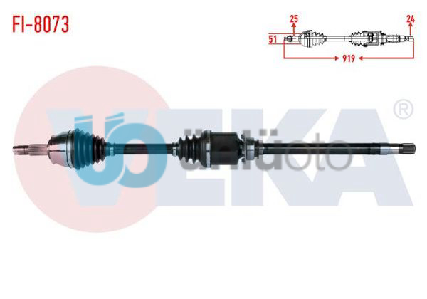 KOMPLE AKS SAG ON UZUNLUK 919mm FIAT FIORINO (225) 1.3 MJT EURO 5-6 2013-