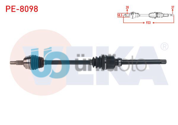 KOMPLE AKS ON SAG UZUNLUK 933mm PEUGEOT 3008 II, 5008 II 2016- /  508 II 2018- /