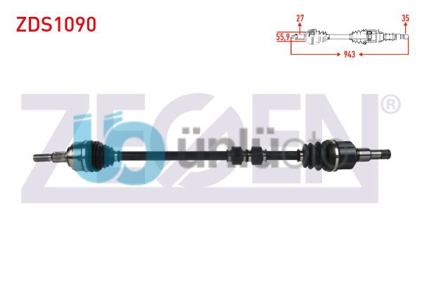KOMPLE AKS SAG ON UZUNLUK 943mm FORD FOCUS IV 1.5 TDCI A-T 8 ILERI 2018-