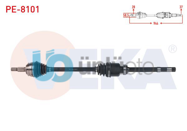 KOMPLE AKS SAG ON UZUNLUK 944mm PEUGEOT 3008 1.5 -1.6 BlueHDI M-T 16-/ 5008 II 1