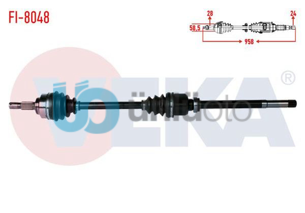 KOMPLE AKS SAG ON UZUNLUK 958mm CITROEN C5 III 1.6 HDI M-T 2008-2015/ JUMPY II 1