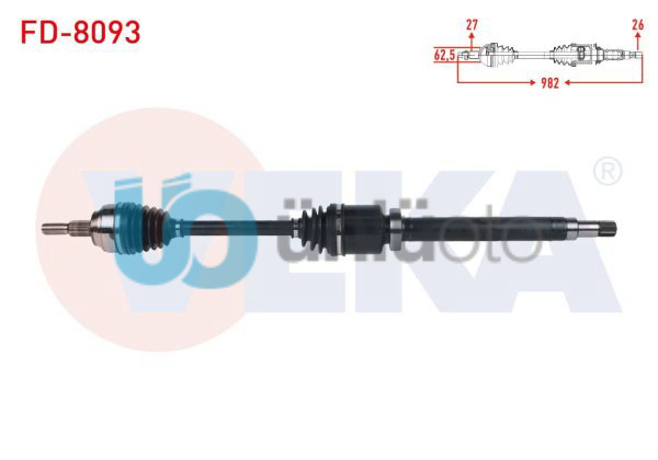 KOMPLE AKS SAG ON UZUNLUK 982mm FORD TRANSIT CONNECT 1.5 TDCI 100 HP M-T 5 VITES