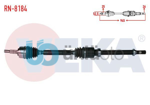 KOMPLE AKS SAG ON UZUNLUK 990mm RENAULT MEGANE IV  1.3 Tce - 1.5 DCI (EURO 6) M-