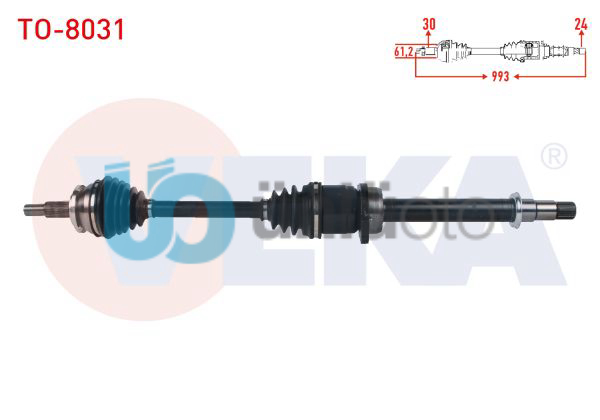 KOMPLE AKS SAG ON UZUNLUK 993mm TOYOTA VERSO (R2) 2.0 D-4D M-T 2009-