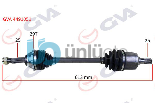 KOMPLE AKS SOL ACCENT ADMIRE 1.3-1.5D 03-06 ABS Lİ 29DİŞ 613mm