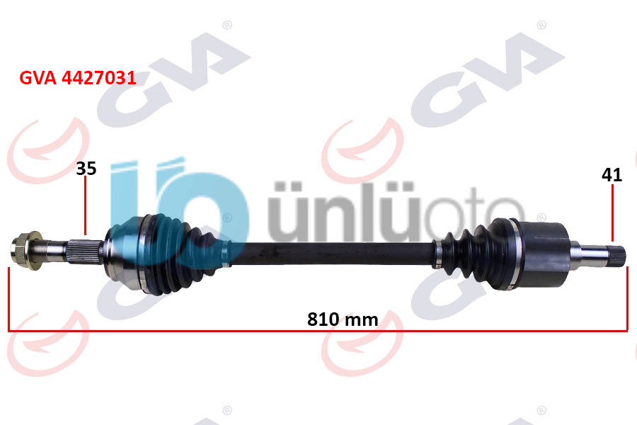 KOMPLE AKS SOL BOXER-JUMPER-DUCATO 2.2 MJTD-2.3 MJTD 06 35x41x810mm
