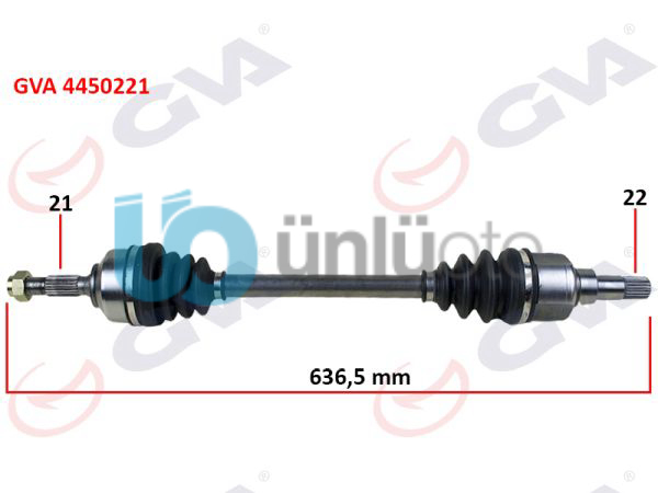 KOMPLE AKS SOL C3 1.4 HDI 02  70HP 636mm