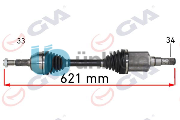 KOMPLE AKS SOL CHEVROLET CRUZE 1.6 10-17 621mm