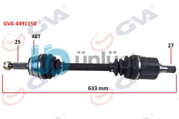KOMPLE AKS SOL GETZ 1.5 CRDİ 03-09 ABS Lİ 48DİŞ 630 MM