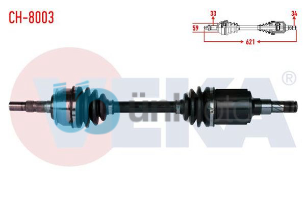 KOMPLE AKS SOL ON CHEVROLET CRUZE (J300) 1.6 M-T UZUNLUK 621mm 2009-2014