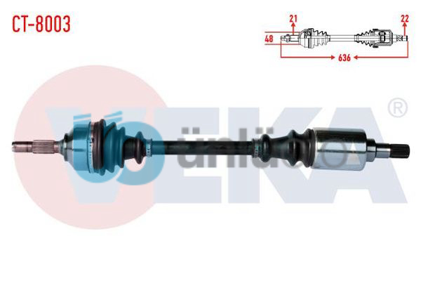 KOMPLE AKS SOL ON CITROEN C3 (FC) 1.4 HDI 70HP YAYLI TIP MA SANZIMAN UZUNLUK 636