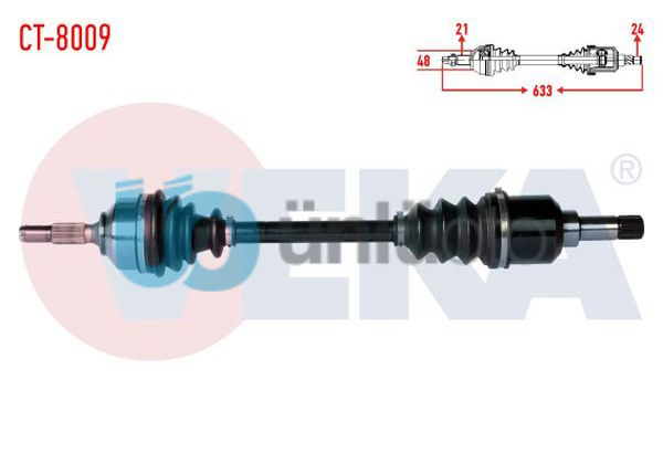 KOMPLE AKS SOL ON CITROEN C3 (FC) 1.4 HDI BE SANZIMAN M-T UZUNLUK 633mm 2002-200