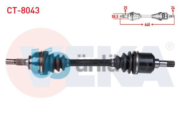 KOMPLE AKS SOL ON CITROEN C5 II (RC) 1.6 HDI M-T UZUNLUK 648mm 2004-2008