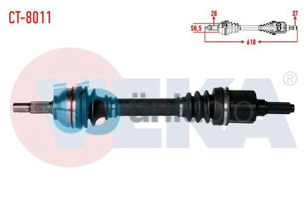KOMPLE AKS SOL ON CITROEN C5 III (RD) 2.0 HDI A-T UZUNLUK 618mm 2008-2015