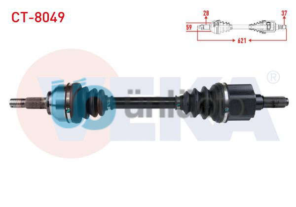 KOMPLE AKS SOL ON CITROEN C5 III (RD) 2.0 HDI A-T UZUNLUK 621mm 2008-2015