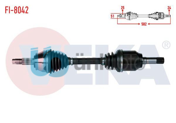 KOMPLE AKS SOL ON FIAT FIORINO (225) 1.3 MJT UZUNLUK 582mm 2007-2013