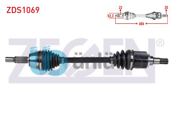KOMPLE AKS SOL ON FORD FIESTA V 1.6i 16v A-T UZUNLUK 606mm 2001-2008