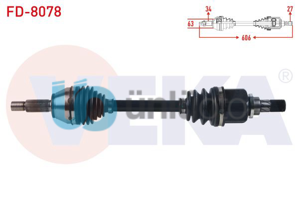 KOMPLE AKS SOL ON FORD FIESTA VI 1.0 - 1.6 Ti A-T 2012- / B-MAX 1.6i A-T UZUNLUK