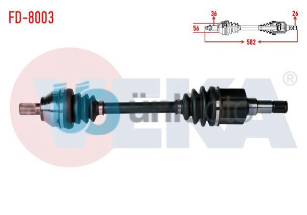 KOMPLE AKS SOL ON FORD FOCUS II (DA) 1.6 TDCI  UZUNLUK 582mm 2004-2011