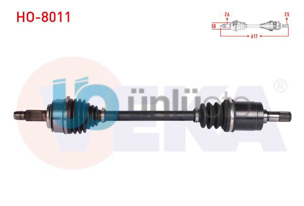 KOMPLE AKS SOL ON HONDA CIVIC IX 1.6i 5 A-T UZUNLUK 617 mm 2012-2016
